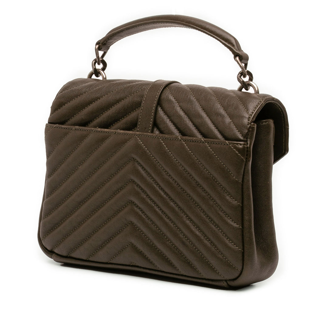 Saint Laurent Medium Matelassé Chevron Sheepskin College Sac