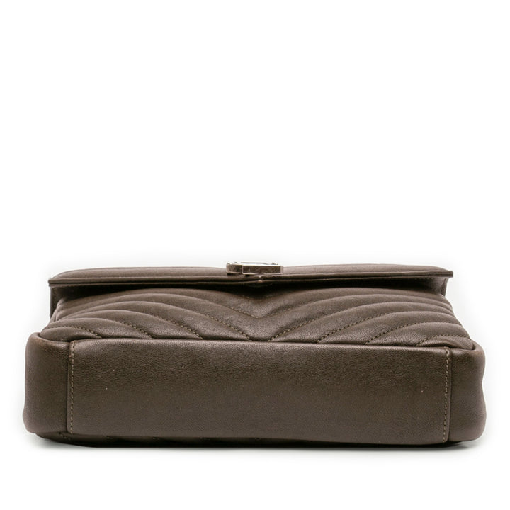 Saint Laurent Medium Matelassé Chevron Sheepskin College Sac