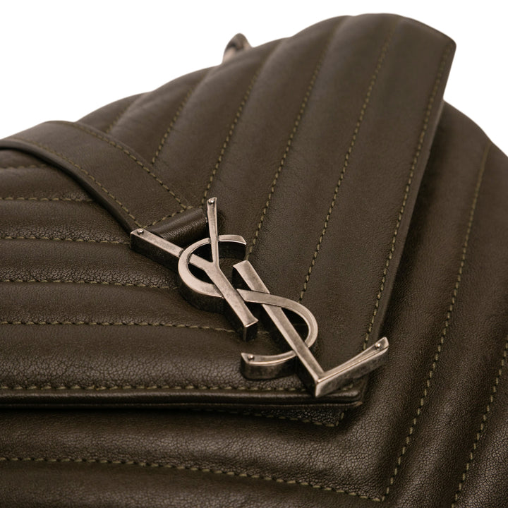 Saint Laurent Medium Matelassé Chevron Sheepskin College Sac