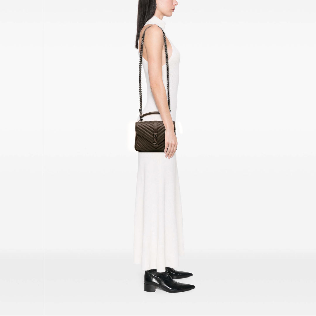 Saint Laurent Medium Matelassé Chevron Sheepskin College Sac