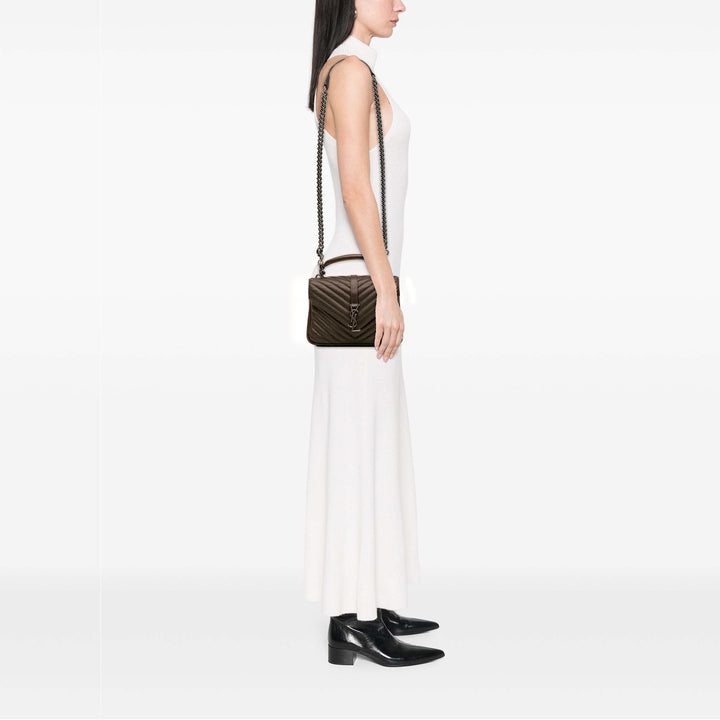 Saint Laurent Medium Matelassé Chevron Sheepskin College Sac