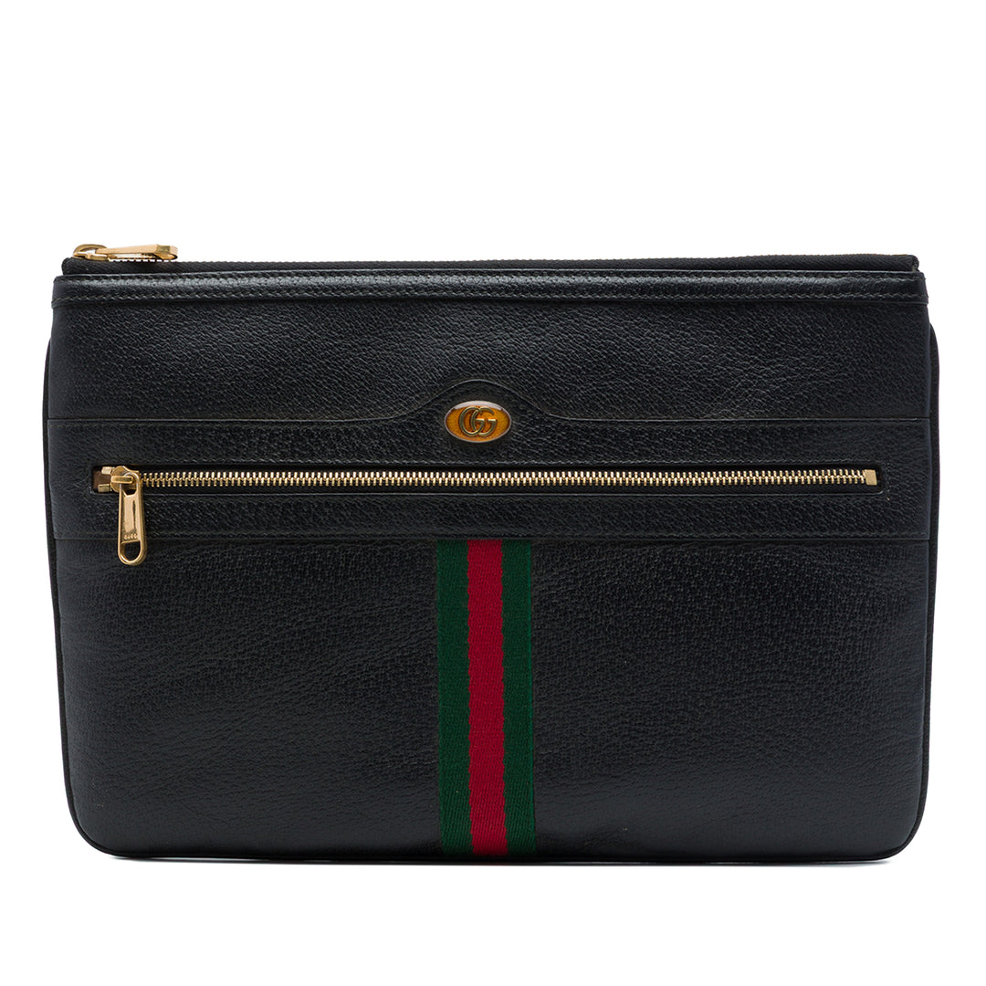 Web Ophidia Pochette Cuir de veau Noir