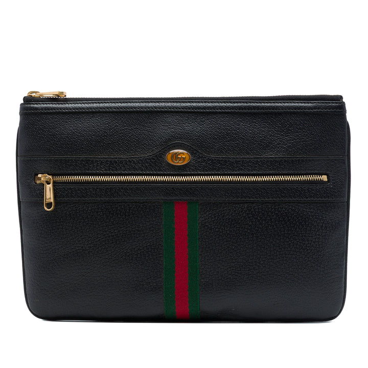 Web Ophidia Pochette Cuir de veau Noir