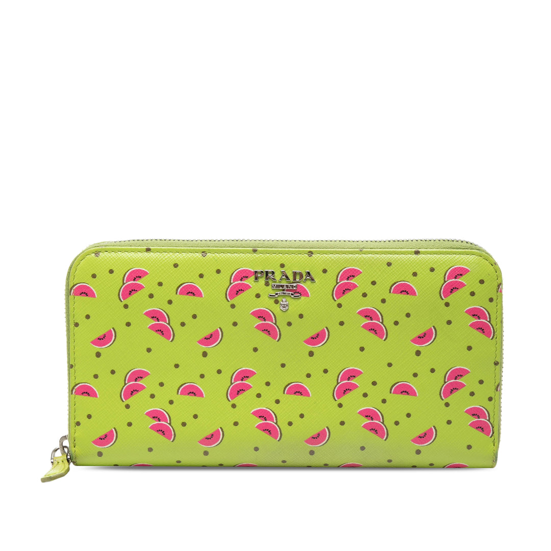 Prada Saffiano Watermelon Portefeuille long zippé