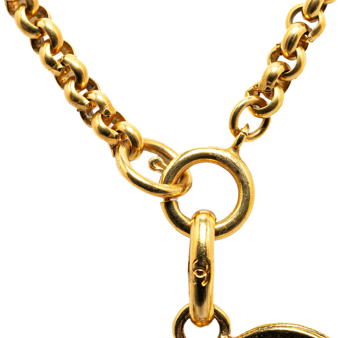 Gold Plated CC Heart Pendant Necklace Gold - Gaby Paris