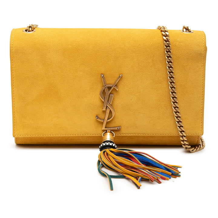 Saint Laurent Medium Daim Monogram Kate Pompon Sac porté croisé