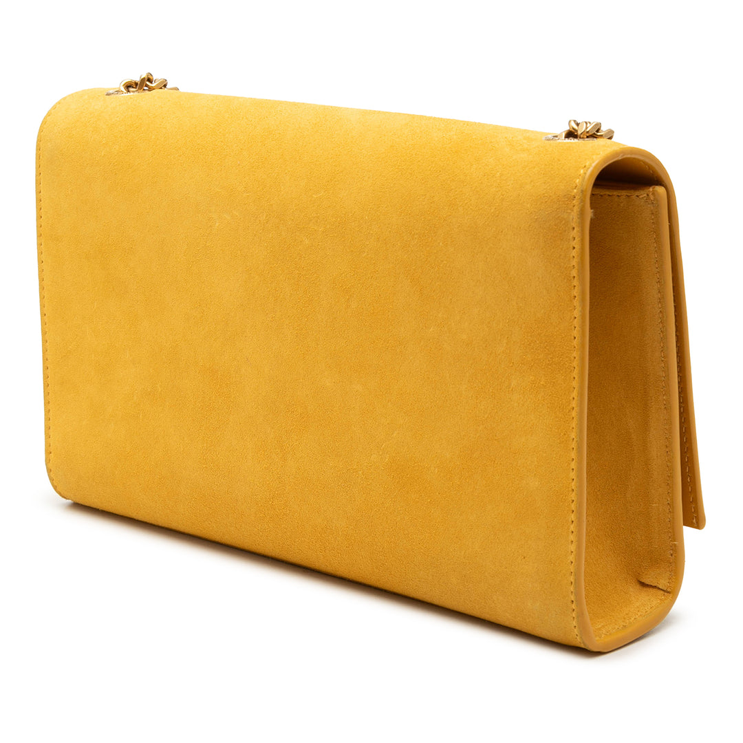 Saint Laurent Medium Daim Monogram Kate Pompon Sac porté croisé
