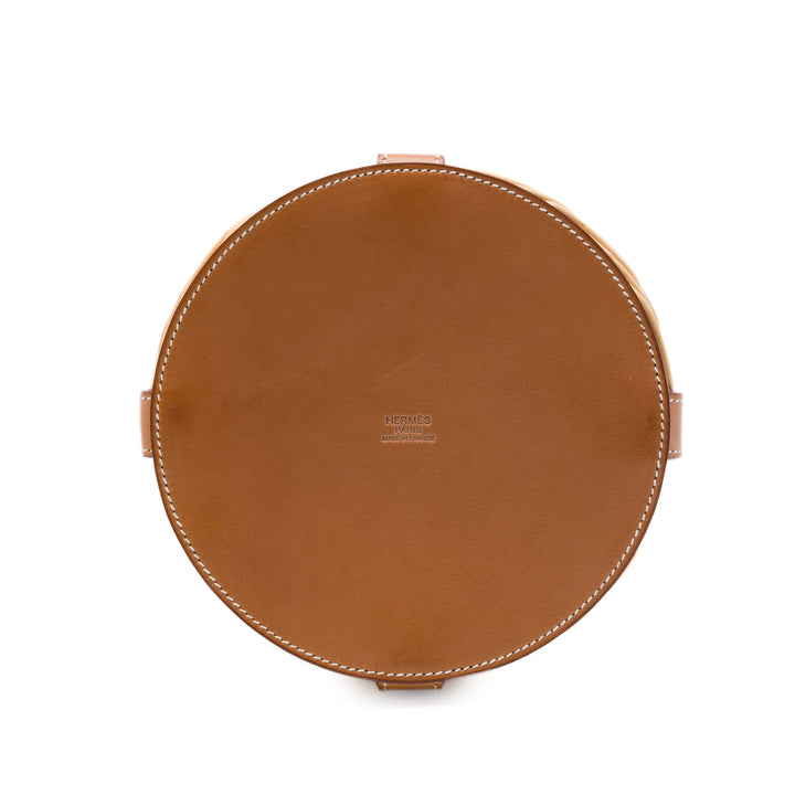 Hermès Sac seau Barenia Farming Picnic Osier Marron – vue 3 – GABY PARIS