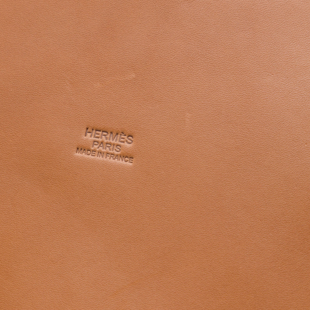 Hermès Sac seau Barenia Farming Picnic Osier Marron – vue 5 – GABY PARIS