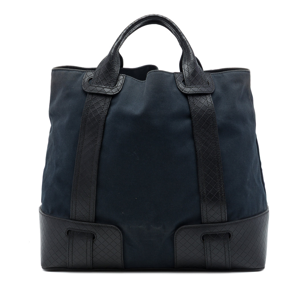 Bottega Veneta Cabas Intrecciato à finitions nappa Bleu – vue principale – GABY PARIS