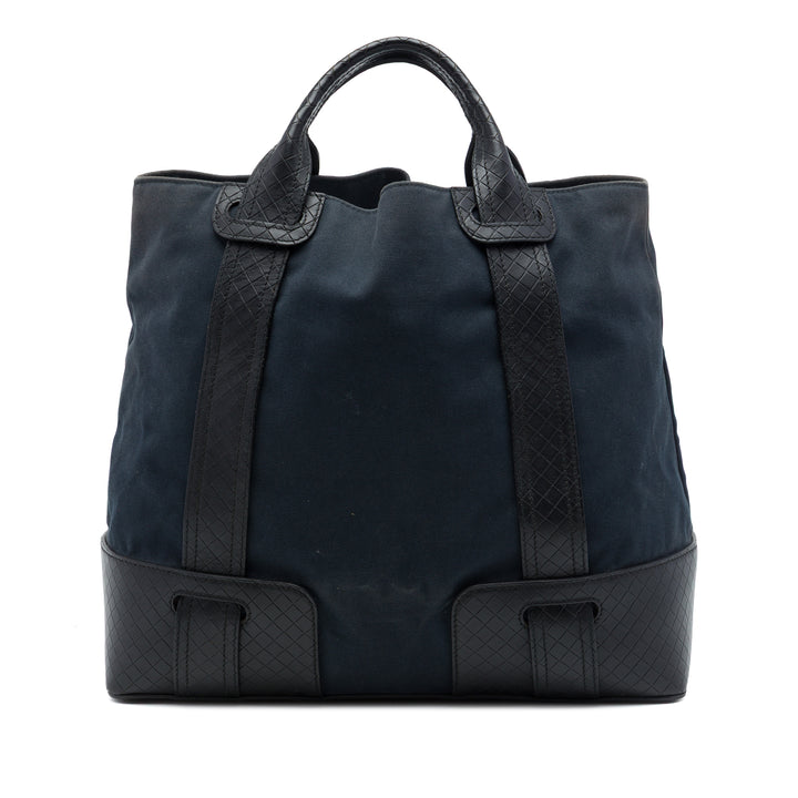 Bottega Veneta Cabas Intrecciato à finitions nappa Bleu – vue principale – GABY PARIS