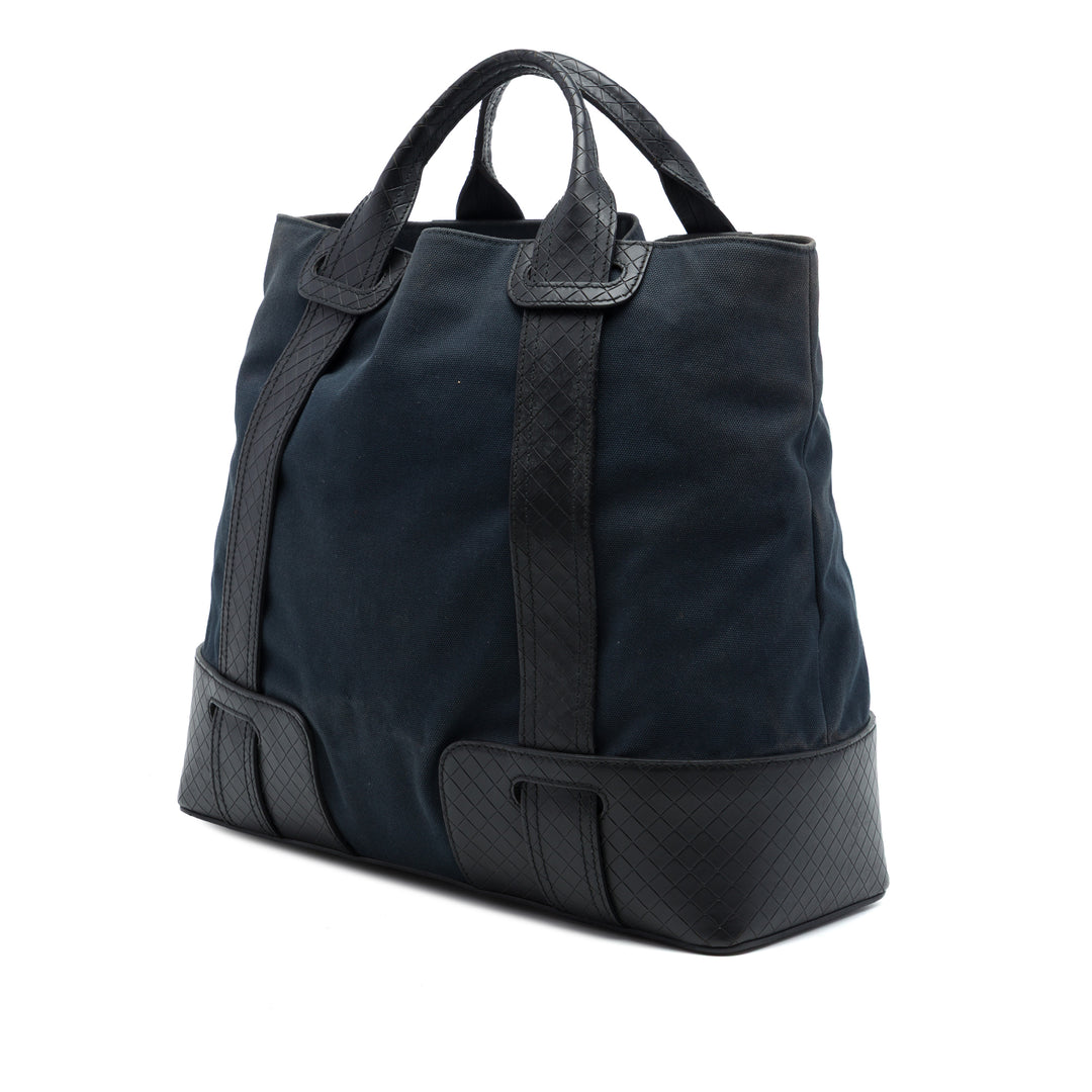 Bottega Veneta Cabas Intrecciato à finitions nappa Bleu – vue 2 – GABY PARIS