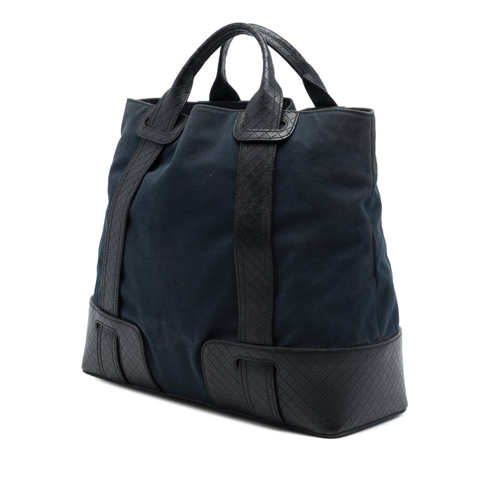 Bottega Veneta Cabas Intrecciato à finitions nappa Bleu – vue 2 – GABY PARIS