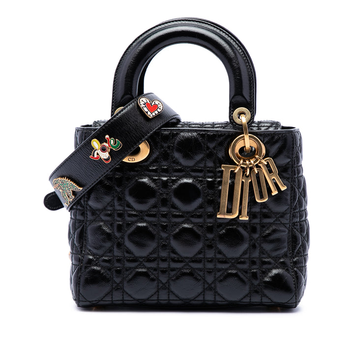 Dior Lady Dior froissé Cannage My ABCDior Petit Noir – vue principale – GABY PARIS