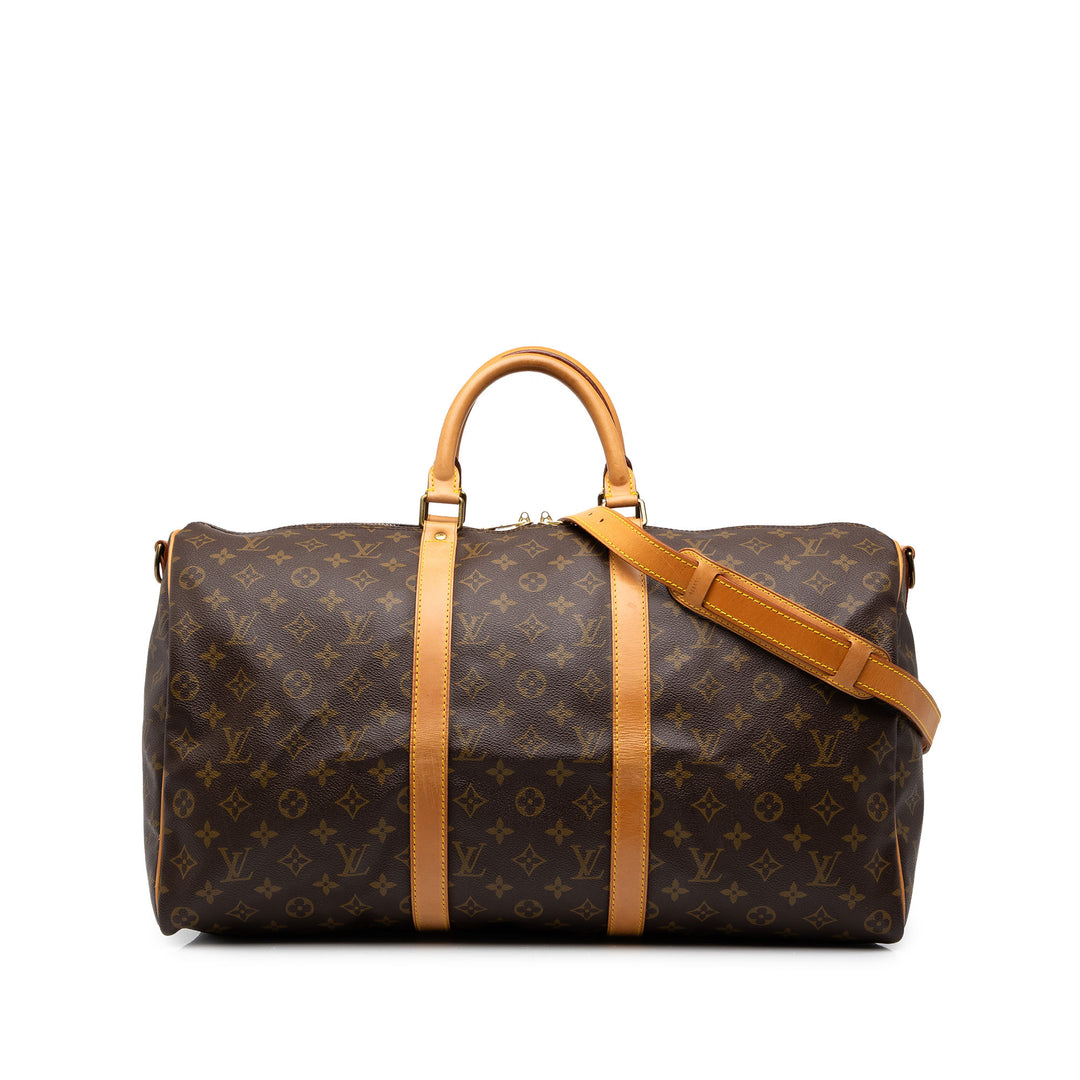Louis Vuitton Keepall Bandouliere 50 Monogram Marron – vue principale – GABY PARIS