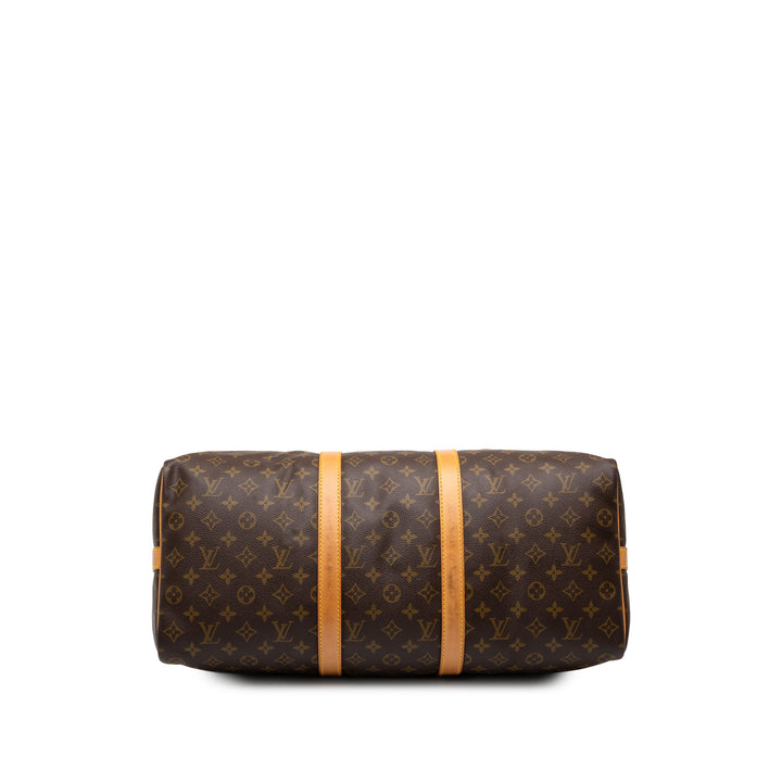 Louis Vuitton Keepall Bandouliere 50 Monogram Marron – vue 3 – GABY PARIS