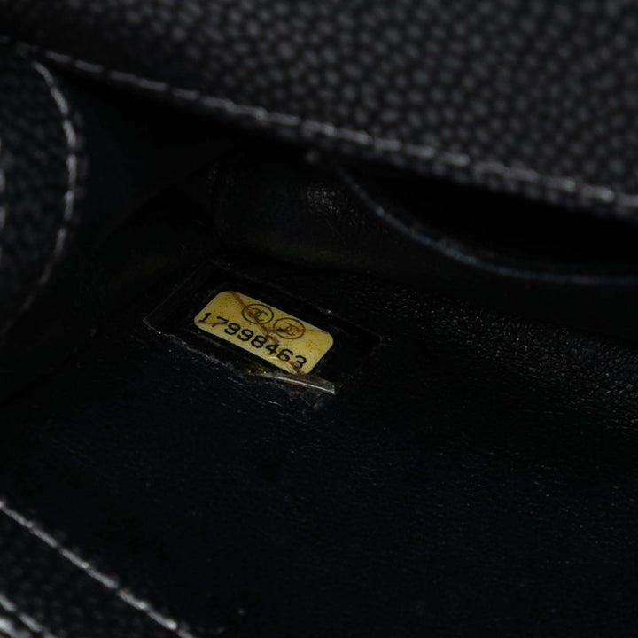 Chanel CC Metallic Caviar Interlaced Chain Pochette on Strap