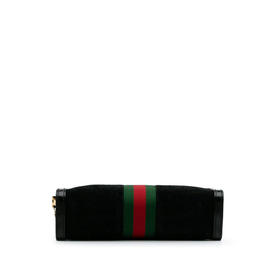Small Suede Ophidia Chain Crossbody Black - Gaby Paris