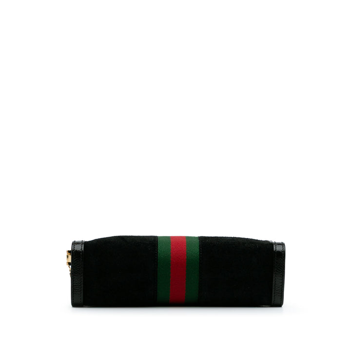 Small Suede Ophidia Chain Crossbody Black - Gaby Paris