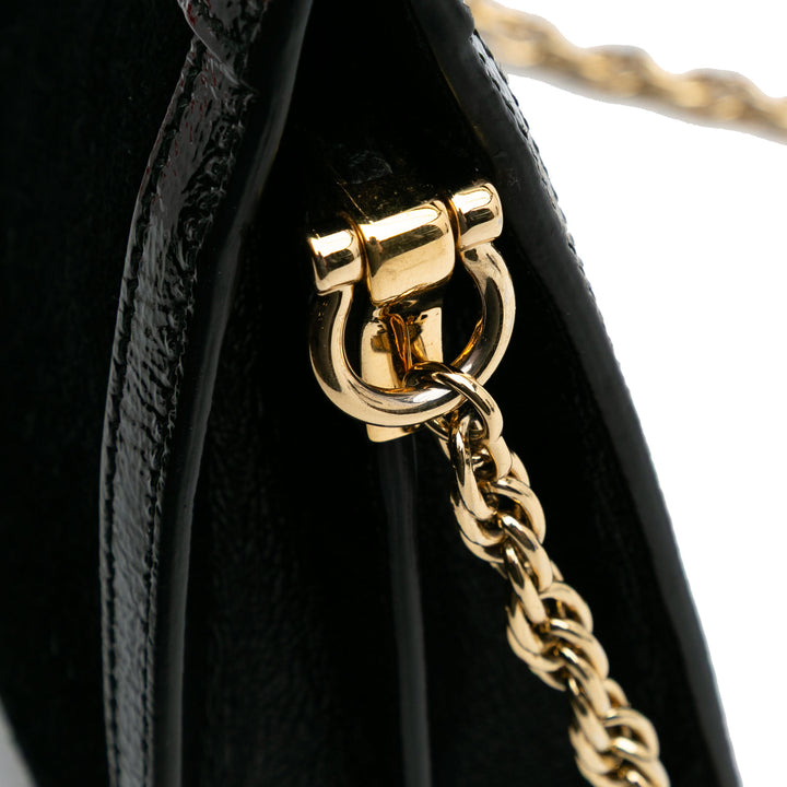 Small Suede Ophidia Chain Crossbody Black - Gaby Paris