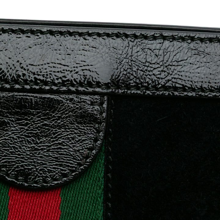 Small Suede Ophidia Chain Crossbody Black - Gaby Paris