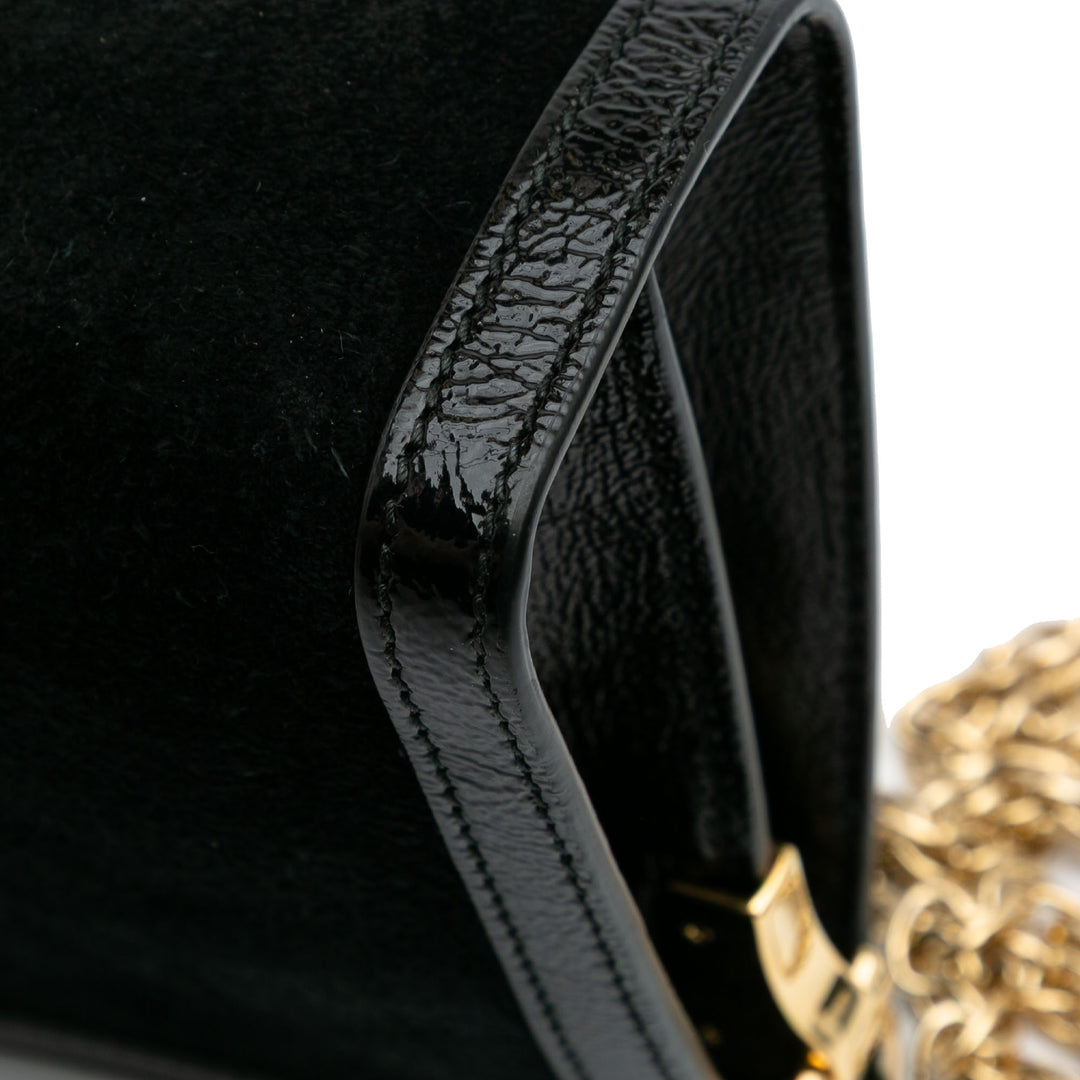 Small Suede Ophidia Chain Crossbody Black - Gaby Paris
