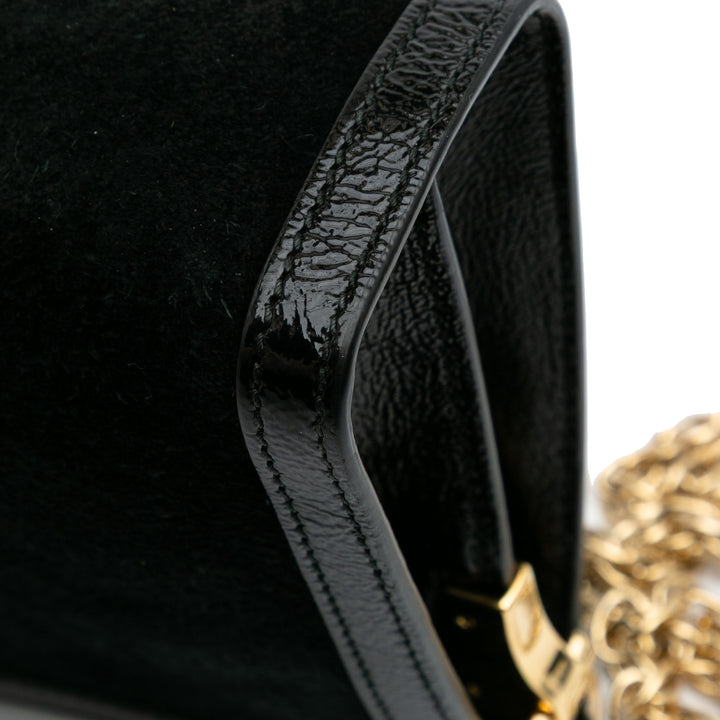 Small Suede Ophidia Chain Crossbody Black - Gaby Paris