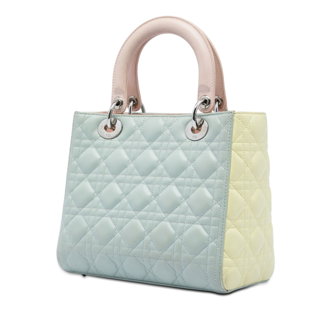 Dior Medium Tricolor Cuir d’agneau Cannage Lady Dior