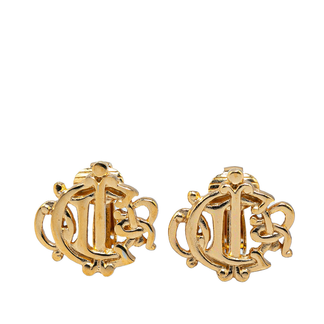 Gold Plated CD Clip On Earrings Gold - Gaby Paris