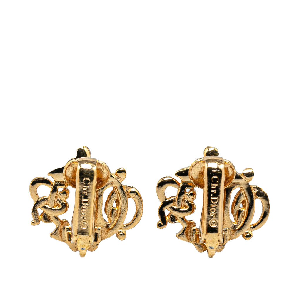 Dior Gold Plated CD Clip On Earrings Gold - GABY PARIS