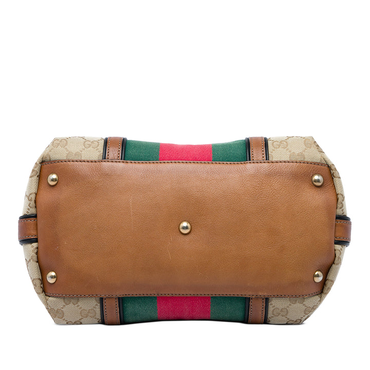 Gucci GG Bamboo Pompon Web Sac Beige – vue 3 – GABY PARIS