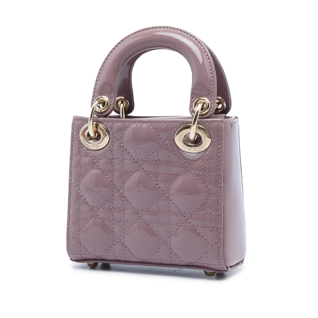 Dior Micro Cuir verni Cannage Lady Dior