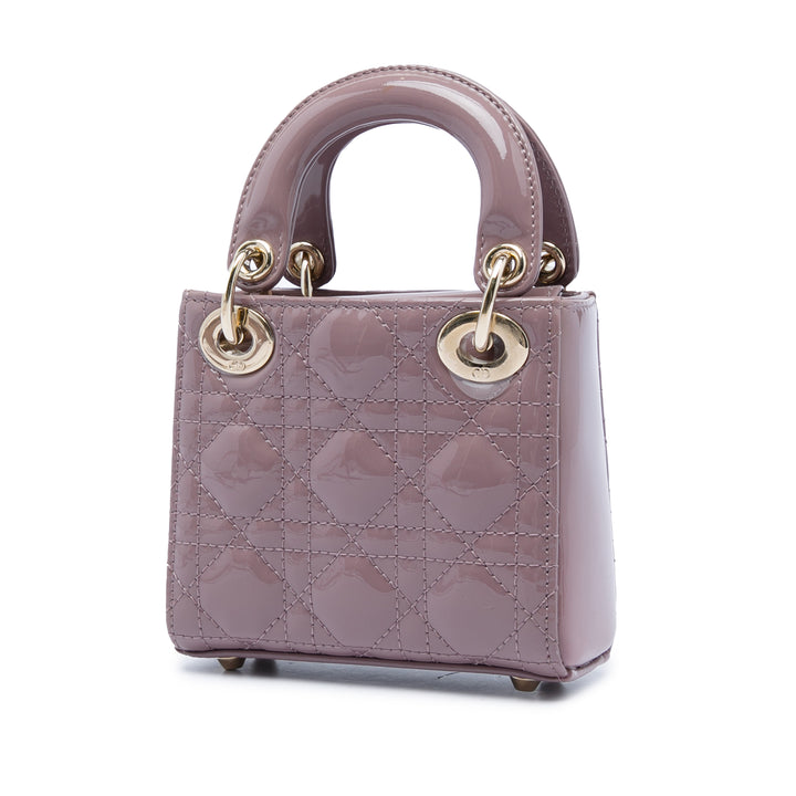 Dior Micro Cuir verni Cannage Lady Dior