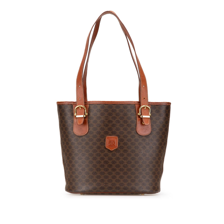 Macadam Coated Canvas Tote Brown - Gaby Paris