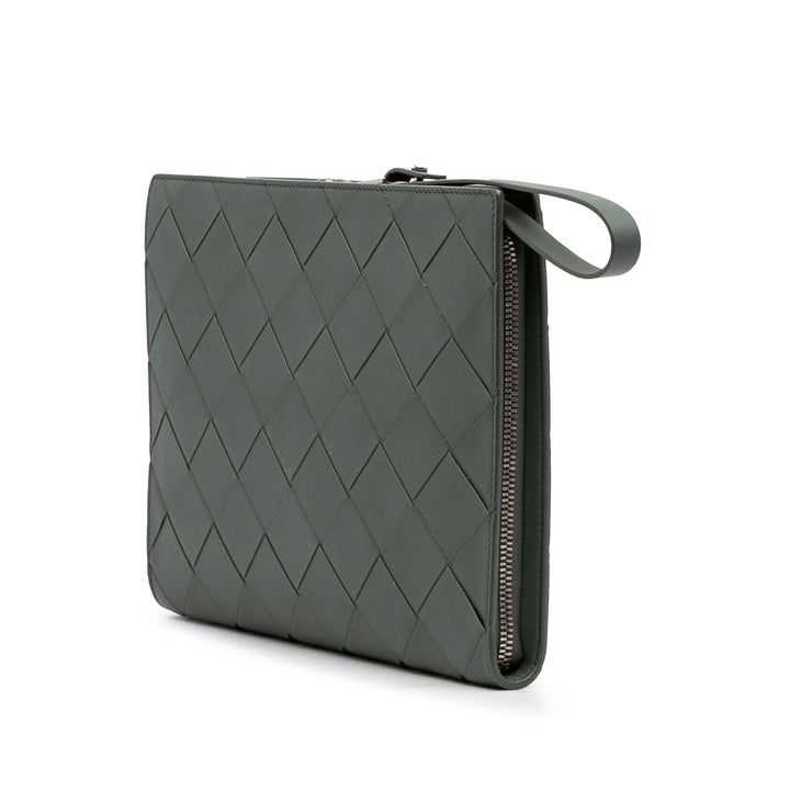 Nappa Maxi Intrecciato Clutch Green - Gaby Paris