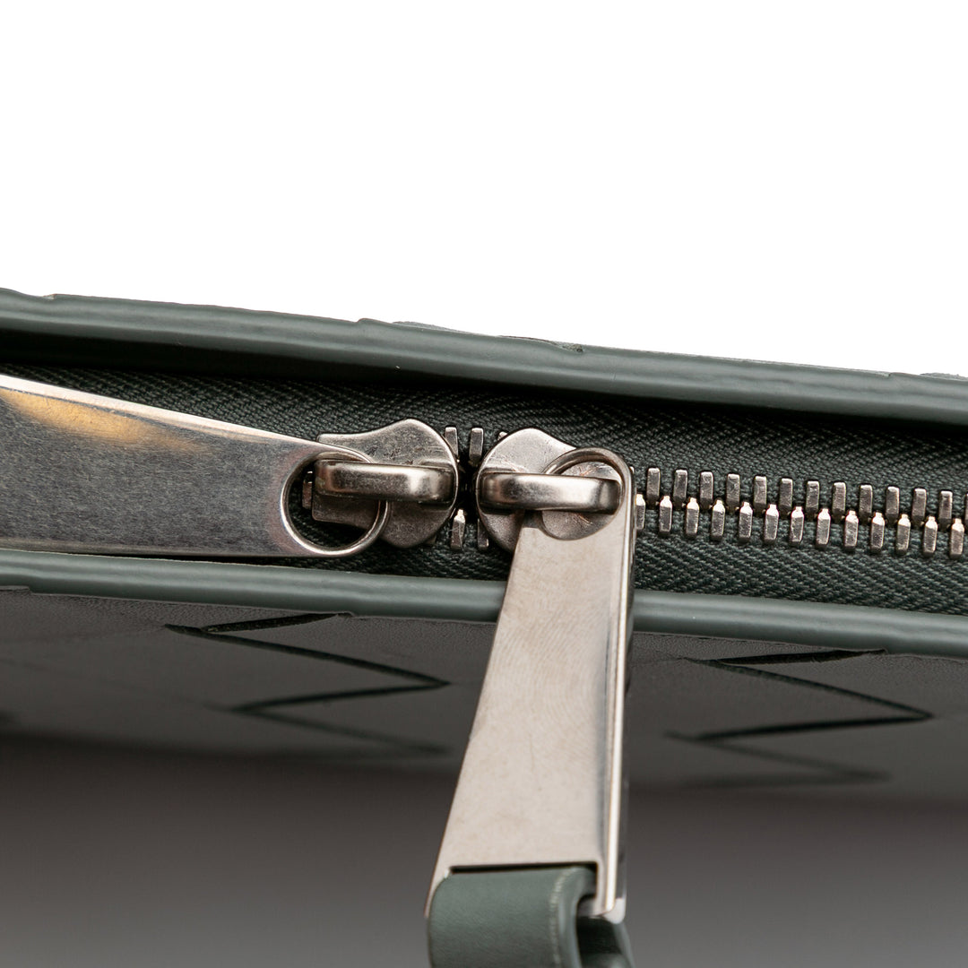 Nappa Maxi Intrecciato Clutch Green - Gaby Paris