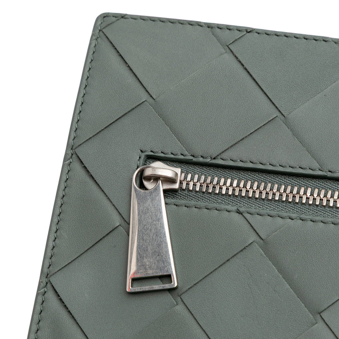 Nappa Maxi Intrecciato Clutch Green - Gaby Paris