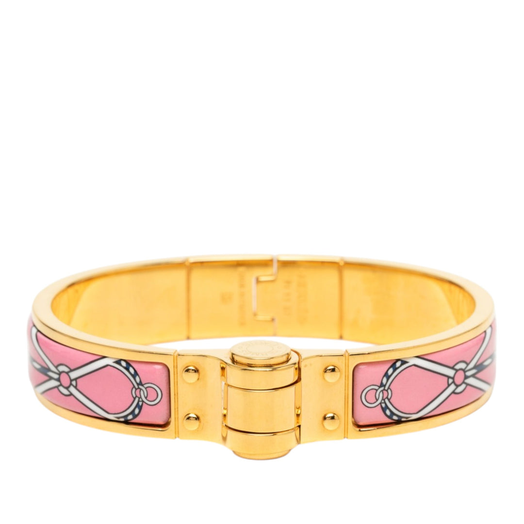 Hermès Narrow Charniere Uni Émail Bracelet Métal