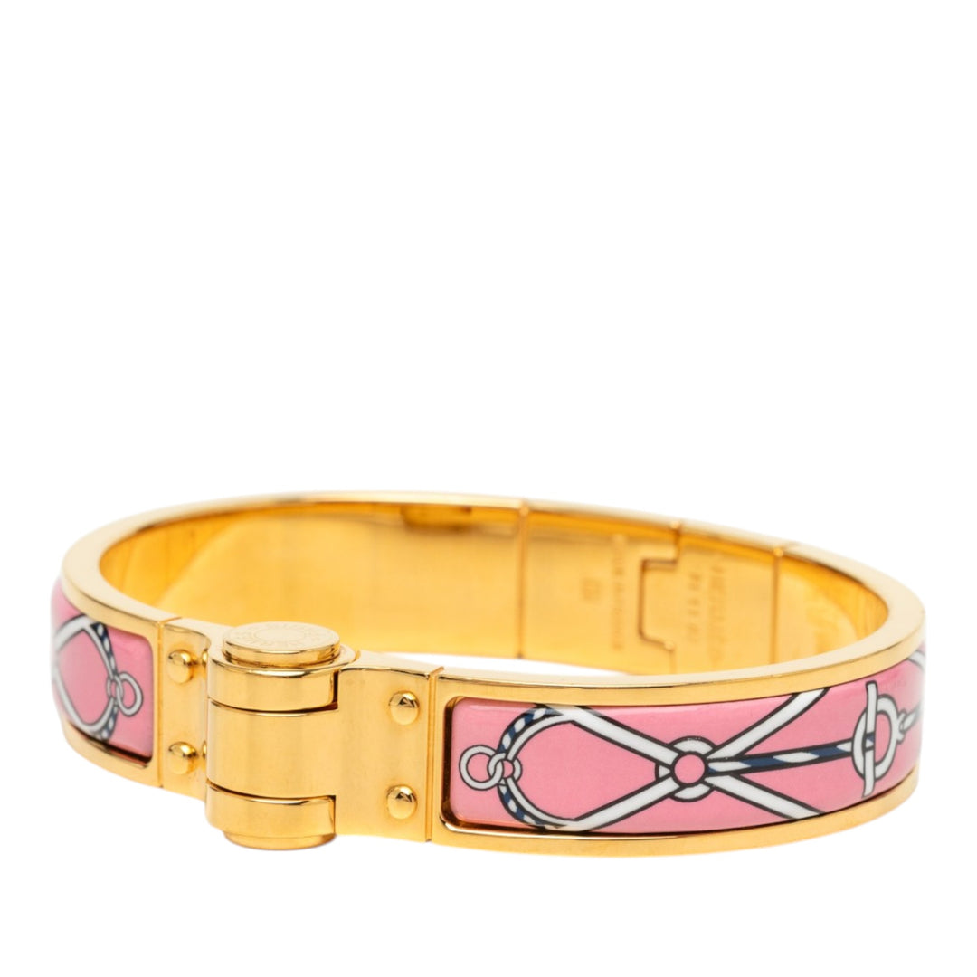 Hermès Narrow Charniere Uni Émail Bracelet Métal