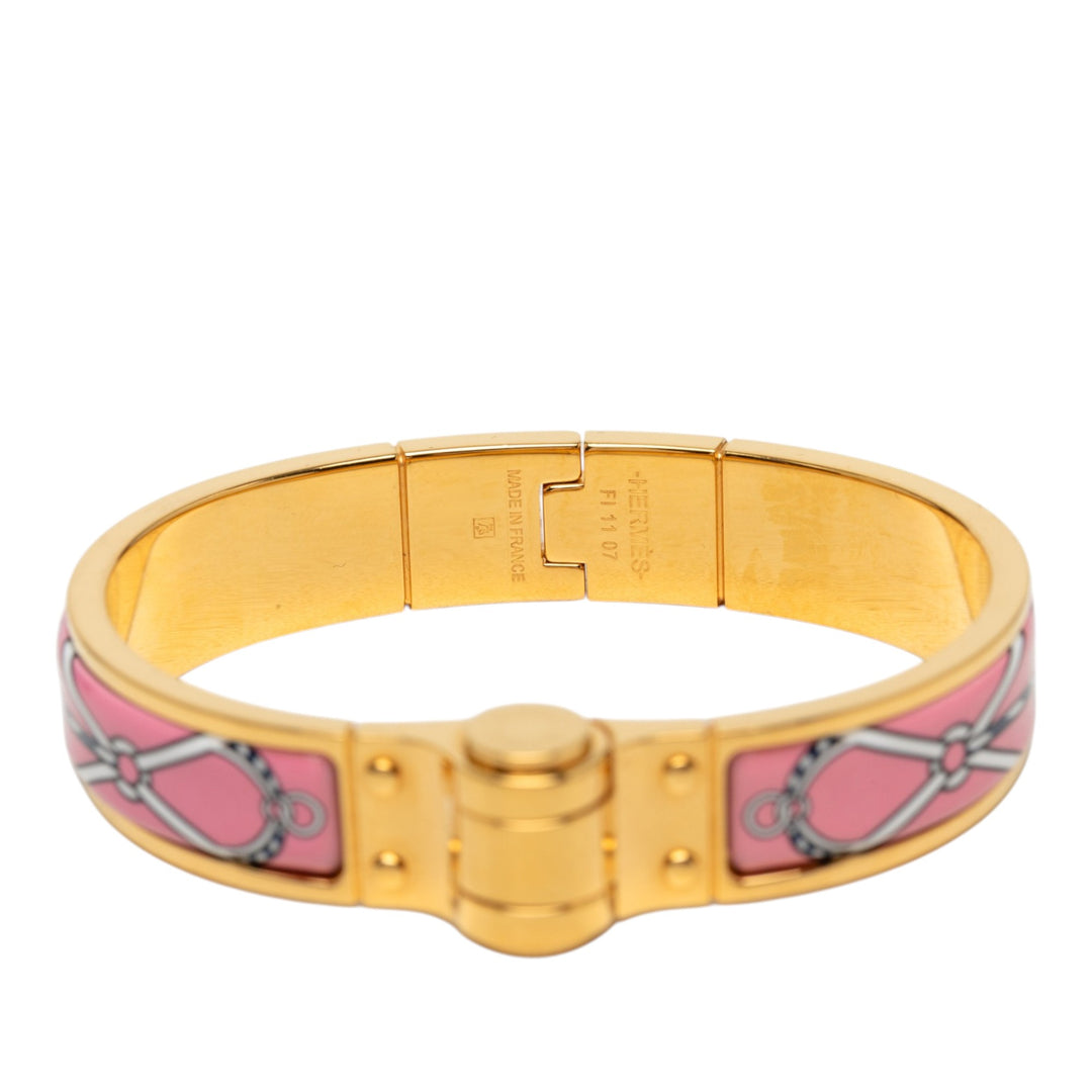 Hermès Narrow Charniere Uni Émail Bracelet Métal