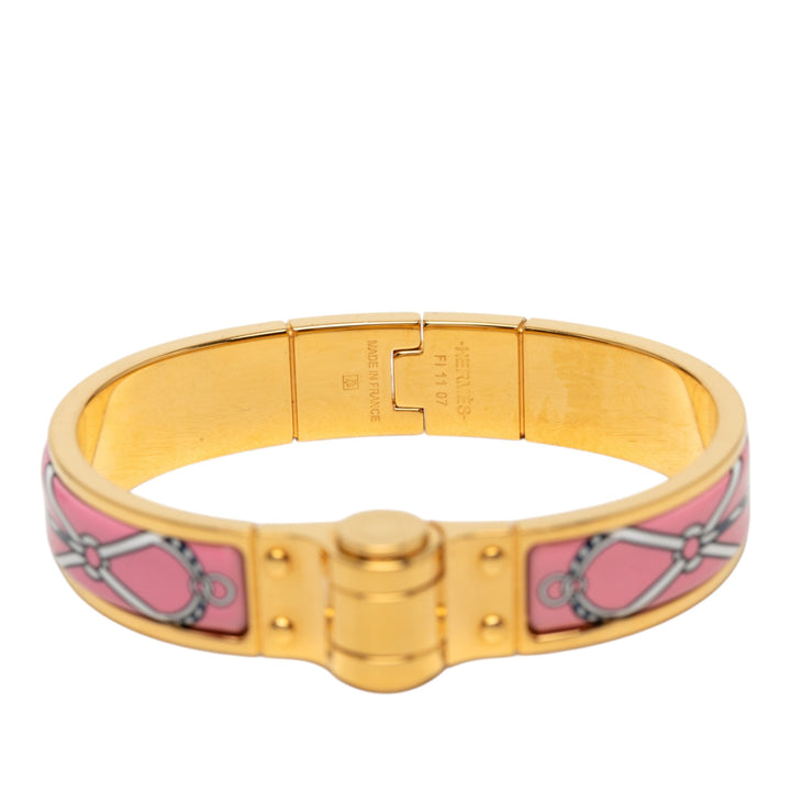 Hermès Narrow Charniere Uni Émail Bracelet Métal
