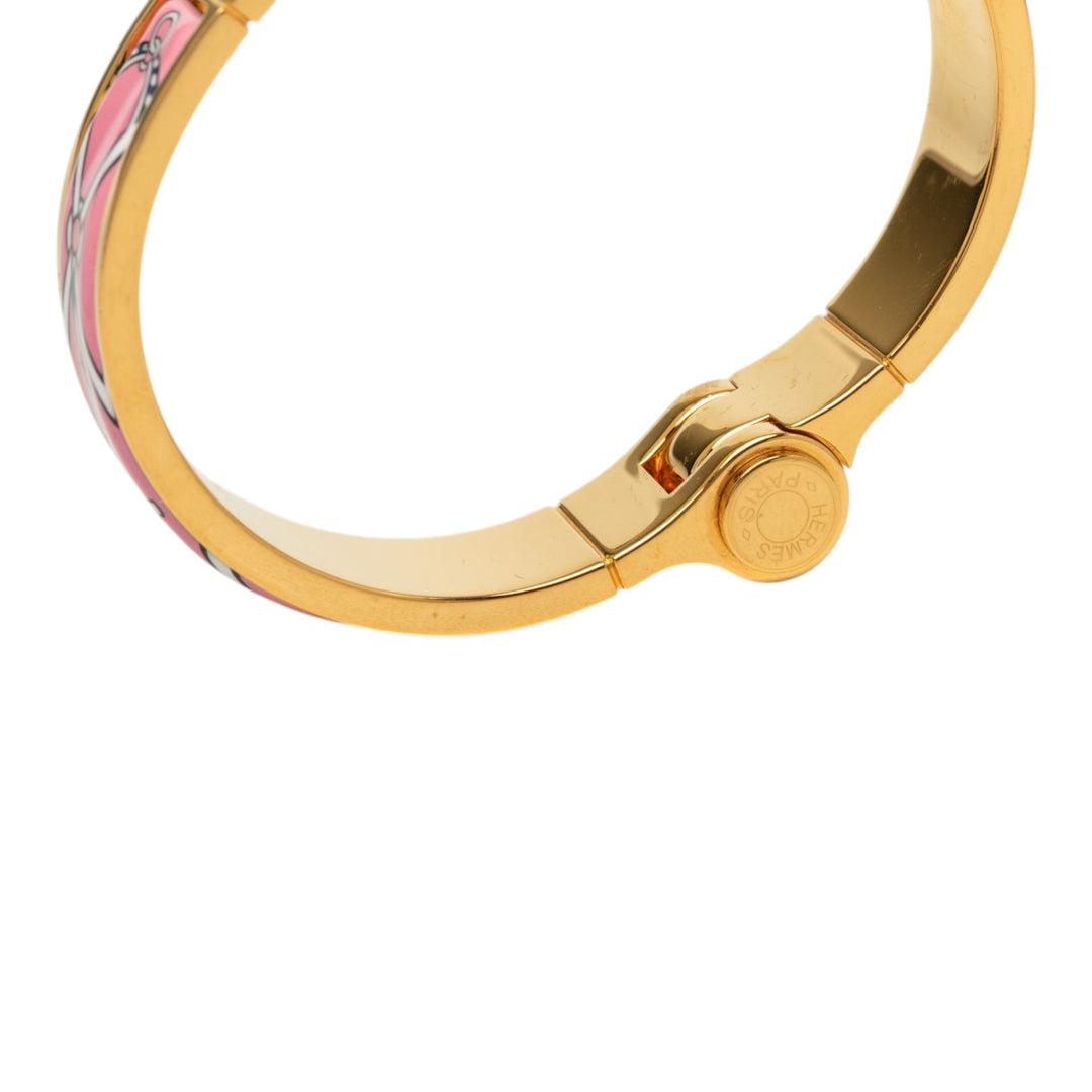 Hermès Narrow Charniere Uni Émail Bracelet Métal