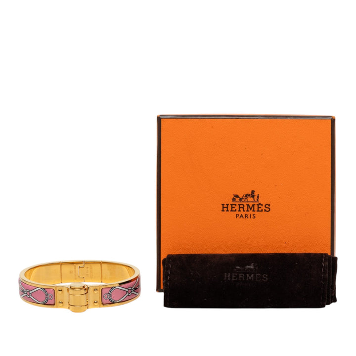 Hermès Narrow Charniere Uni Émail Bracelet Métal