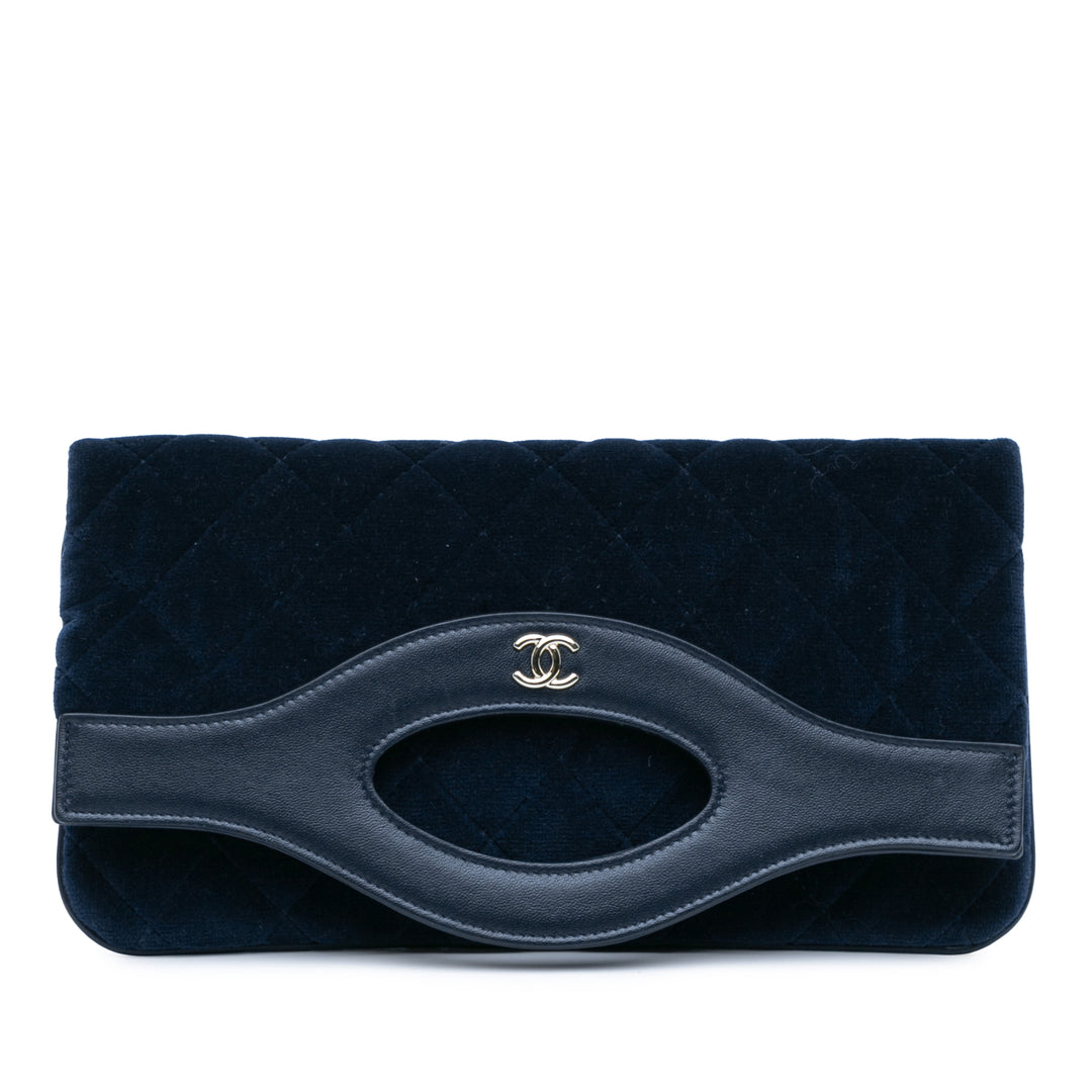 Quilted Velvet 31 Clutch Blue - Gaby Paris