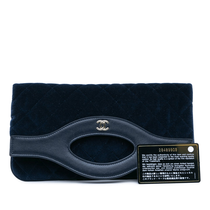 Quilted Velvet 31 Clutch Blue - Gaby Paris