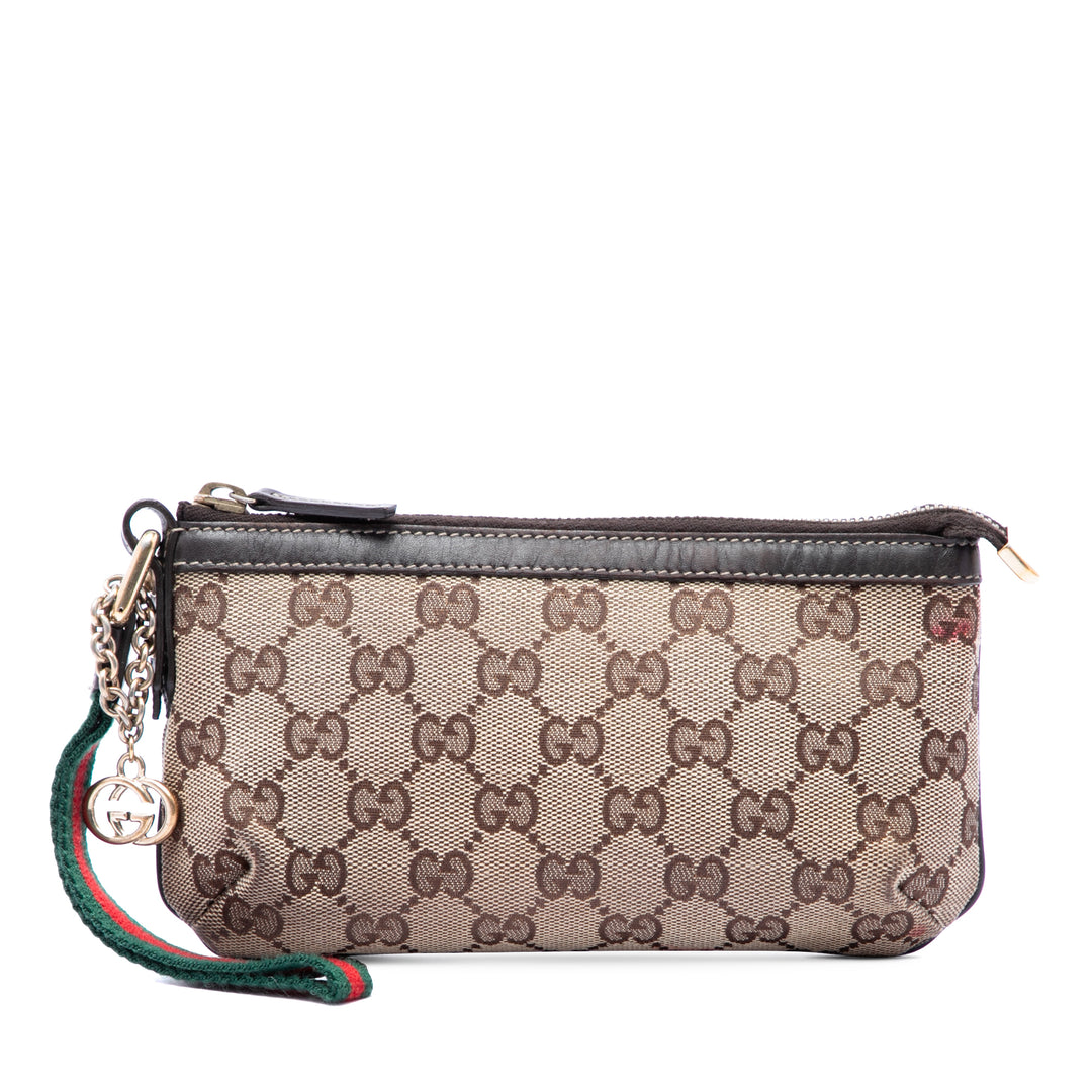 Gucci GG Toile Web Jolicoeur Wristlet Pochette