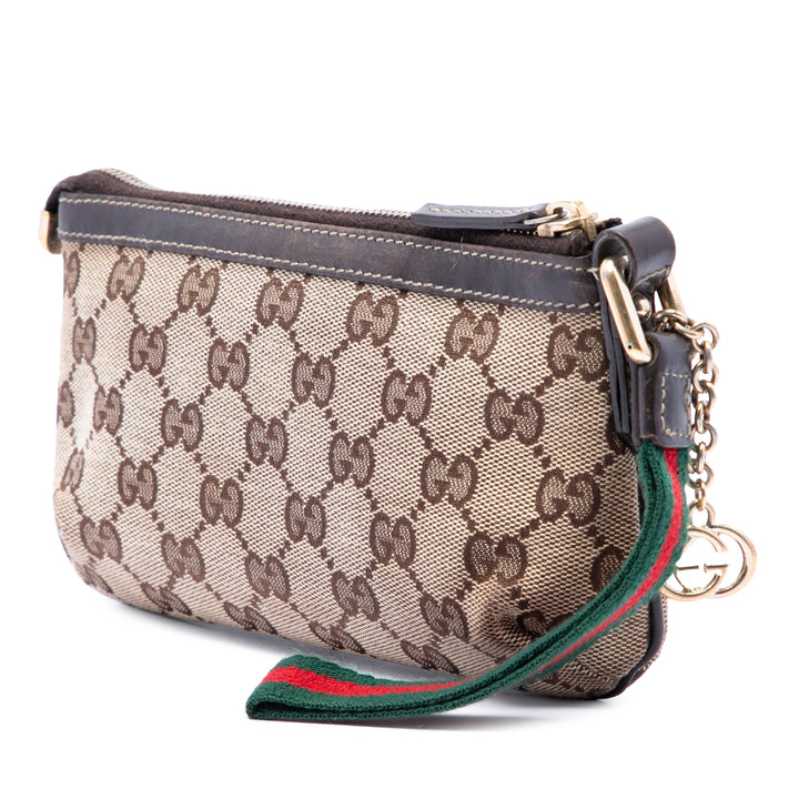 Gucci GG Toile Web Jolicoeur Wristlet Pochette