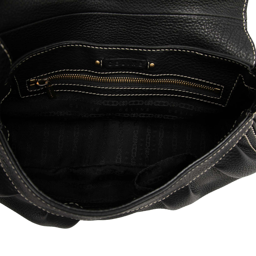 Celine Grained Buckle Sac Cuir