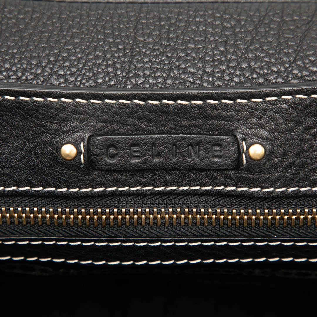 Celine Grained Buckle Sac Cuir