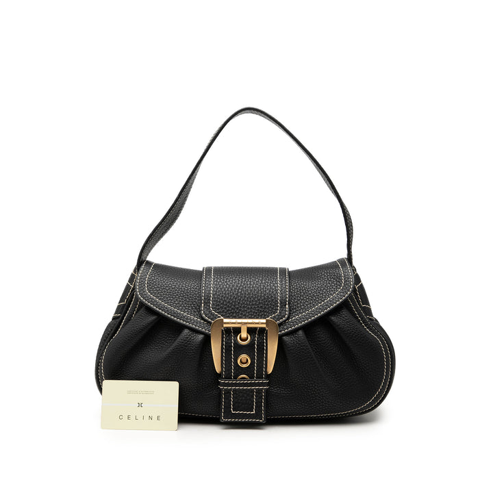 Celine Grained Buckle Sac Cuir